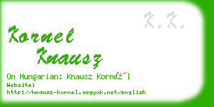 kornel knausz business card